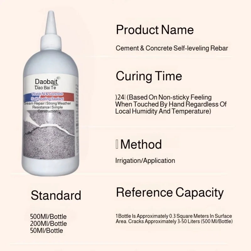 Waterproof Adhesive Leak Repair Concrete Crack Filler - Quick Setting High Strength Sealant for Roof Wall Floor Pool Leakage Fix
