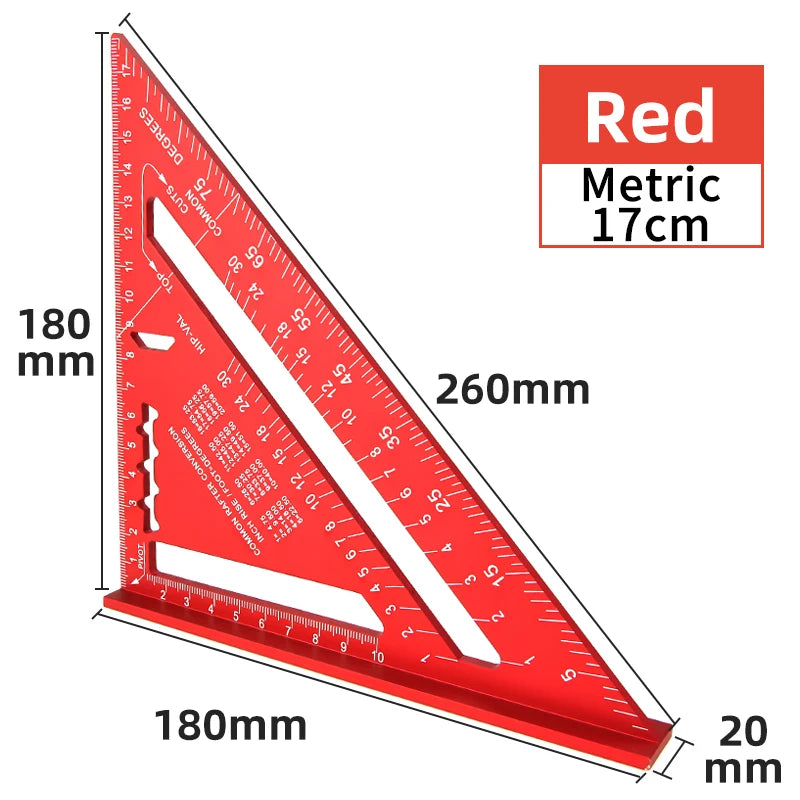 Aluminium Triangle Ruler Set Square For Woodworking Projects