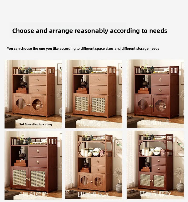 Multifunctional Furniture with Drawers & Shelves, Kitchen Cupboard, Living Room Storage Organizer, Tea Table Cabinet