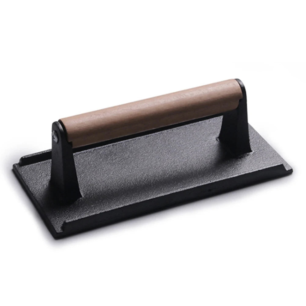 Universal Rectangular Meat Press Heavy-Duty Steak Burger Press With Handle BBQ Cooking Tool High Temperature Resistance