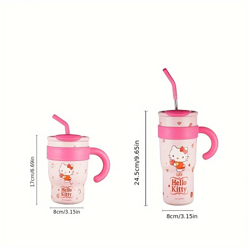 1Pc Hellokitty Thermos Cup, High-Looking Water Cup, 700ml 1200ml, Valentine's Day Gift, Car Cup, Portable Coffee Cup, Large Capacity