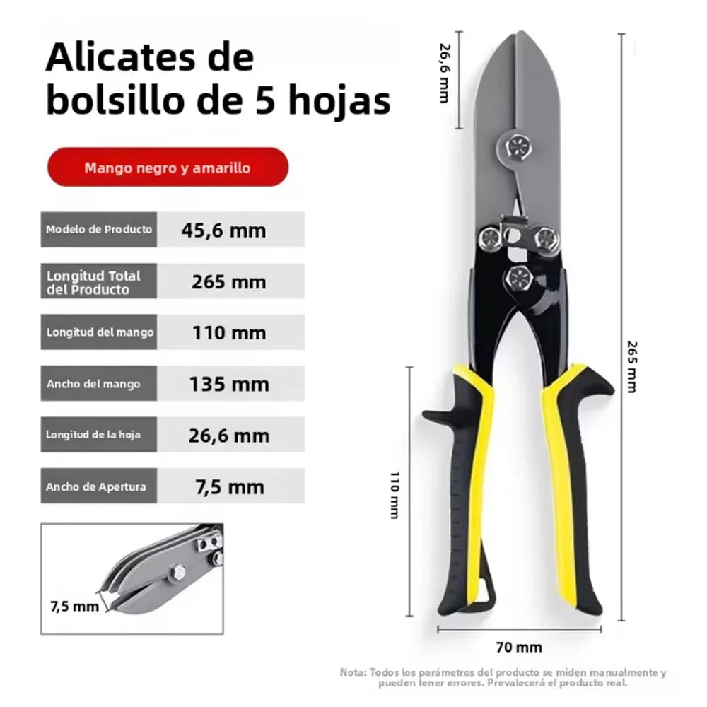 5 Blade Sheet Metal Crimper Hand Crimper For Ductwork Downspout Stove Pipe Duty Sheet Metal Multi Blade Crimping Tool