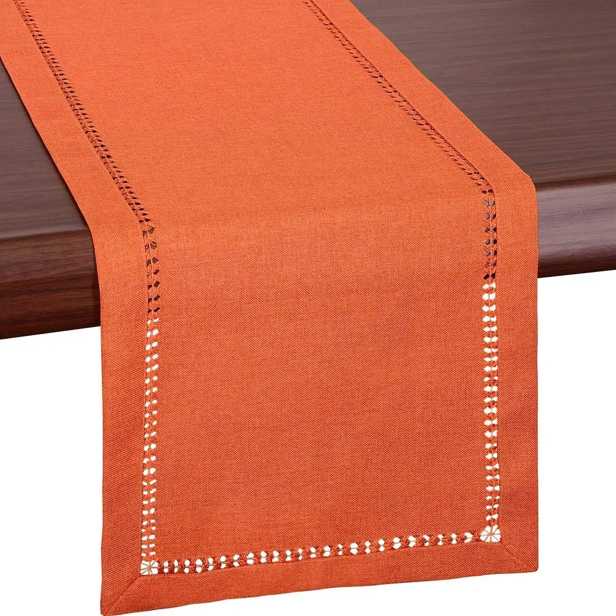 32CMX183CM Cotton Linen Hollow Table Runner,Rustic Farmhouse Kitchen Dining Table Decoration For Home Picnics Wedding Party