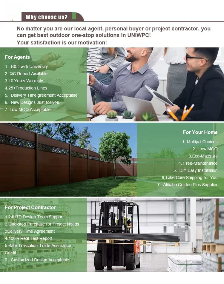 Wholesale WPC Garden Fence Panel Easy Installation UV Resistant Wood Plastic Composite Aluminum Frame Outdoor Fencing