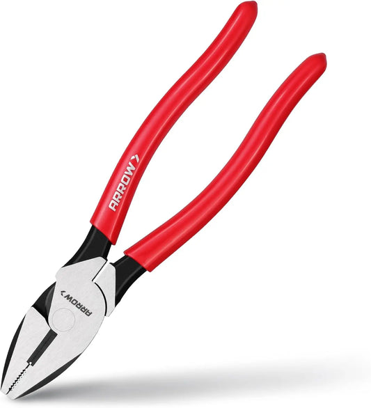 8" High Leverage Linemans Pliers, Side Cutters for Wire Cutting & Gripping