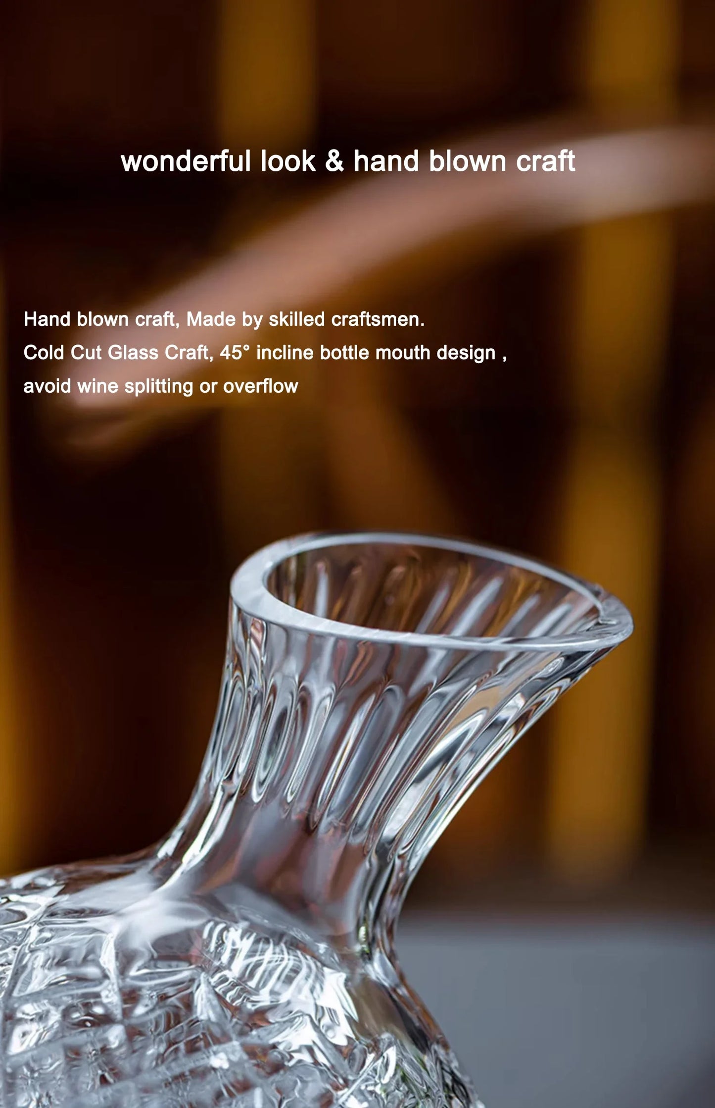Spinning Crystal Red Wine Decanter, 360 ° Rotating Decanters, Lead-free Glass, Wine Accessories, 1500ml