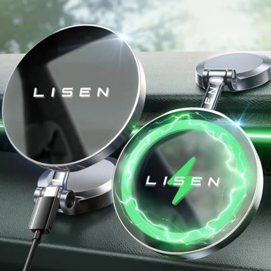 LISEN for Magsafe Car Charger Dashboard 360 Rotatable Mag Safe Charger Car Mount iPhone 16 Pro Max Ultra Magnetic Wireless Car