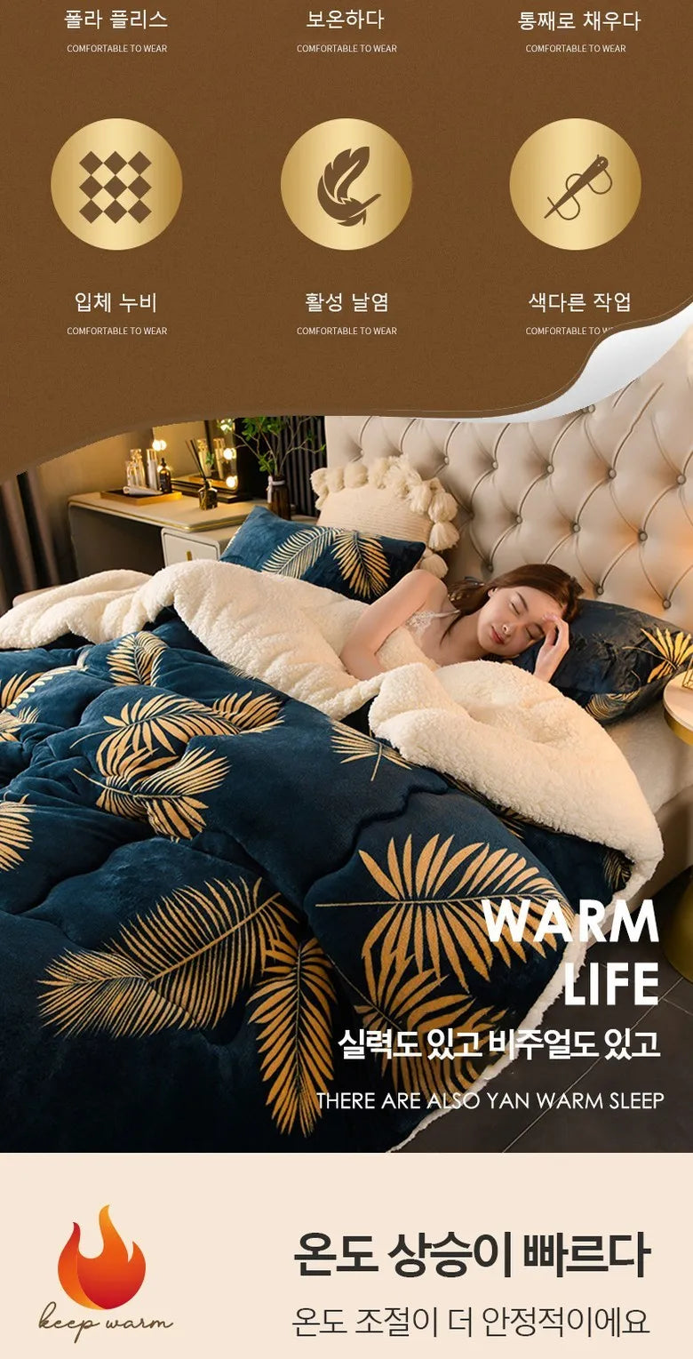 Plush Flannel Fleece Winter Bedding Comforter For Cozy Nights