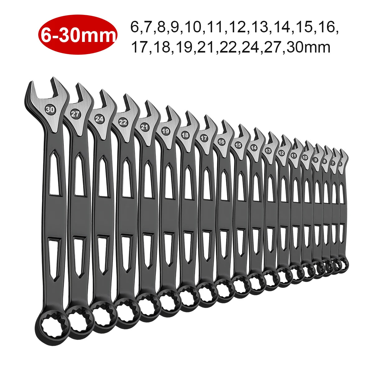 Max Torque  Premium Combination Wrench Set, Chrome Vanadium Steel, Long Pattern Design | Include Metric 6-32mm
