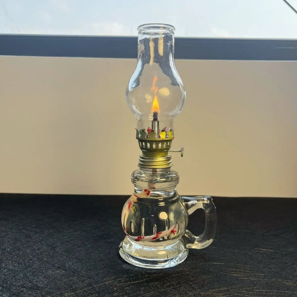 Classic Mini Glass Oil Lantern For Romantic Desktop Decor