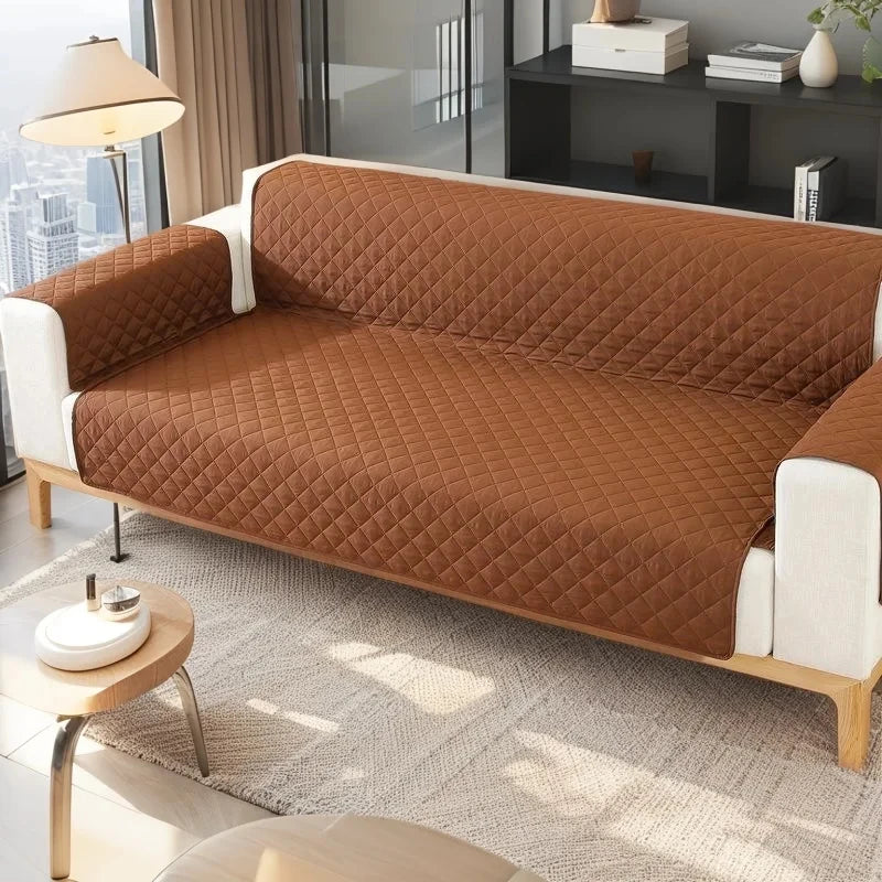 Sofa Cover Waterproof 1/2/3/4 Seater Non Slip Furniture Protector Cover with Non-slip Elastic Straps Sofa Slipcover for Kids Dog