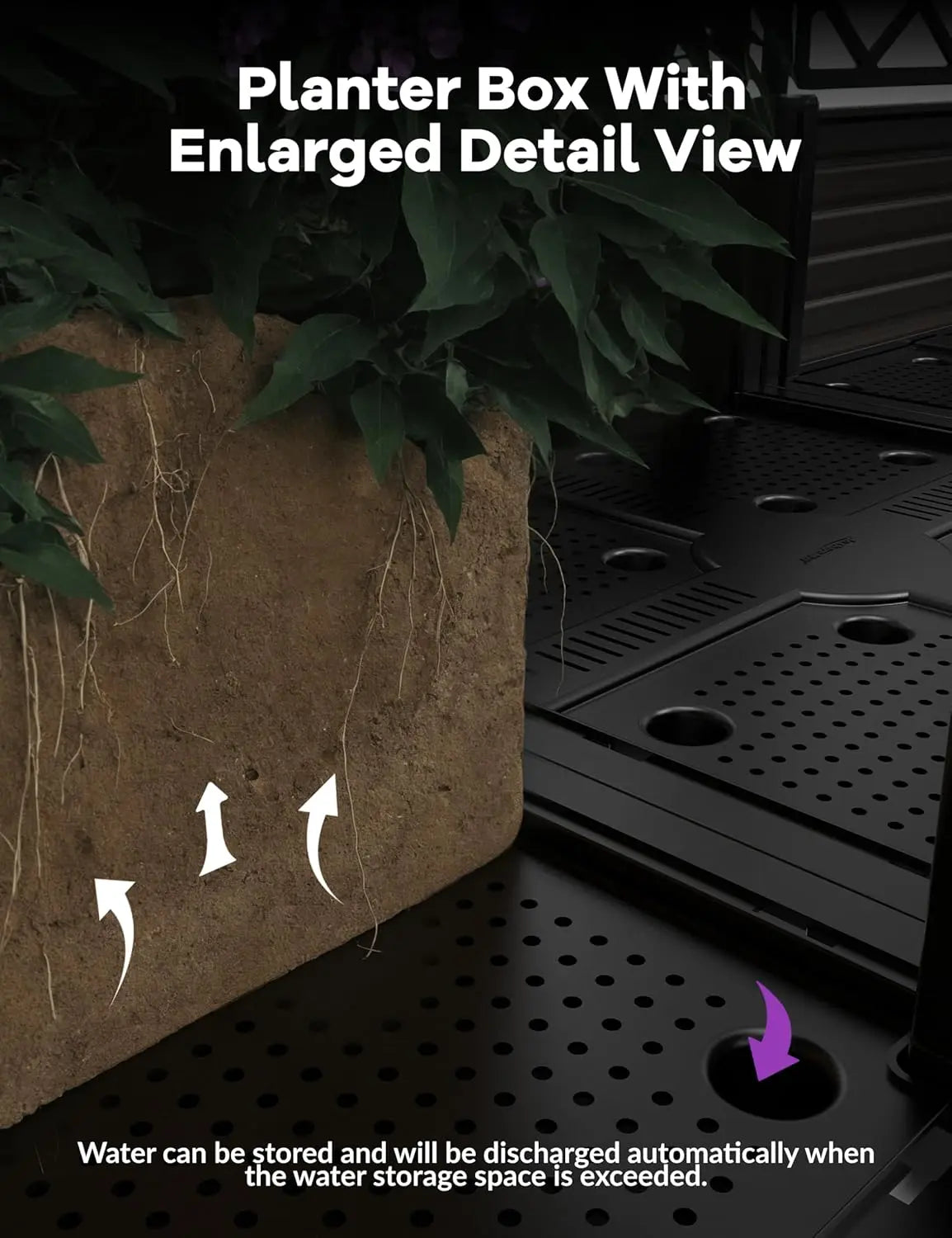 Plastic Plant Box with Metal Trellis for Climbing Plants