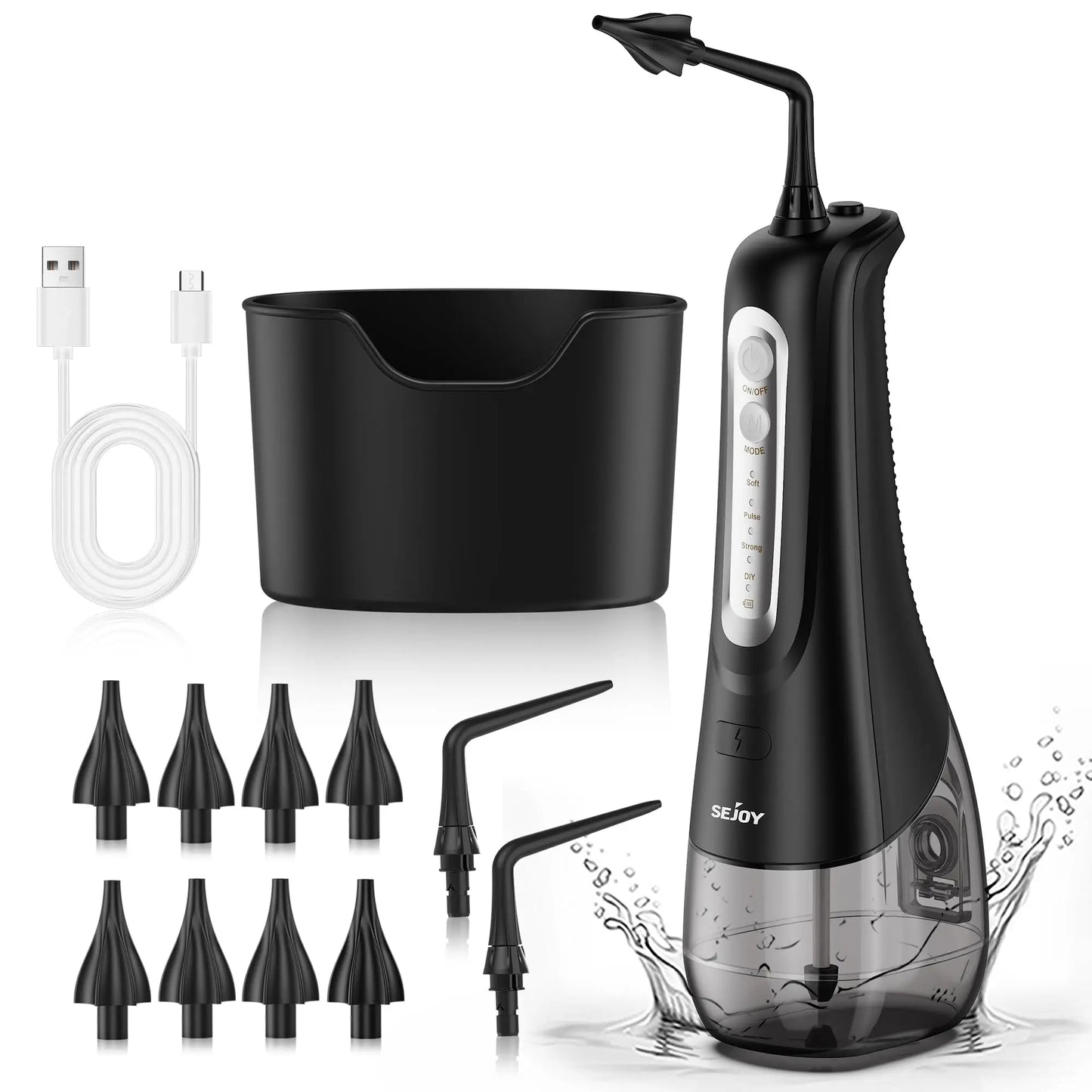 Ear Wax Removal Tool, Electric Ear Irrigation Flushing System, Water Powered with 4 Pressure Modes,8 Reusable Replacement Tips