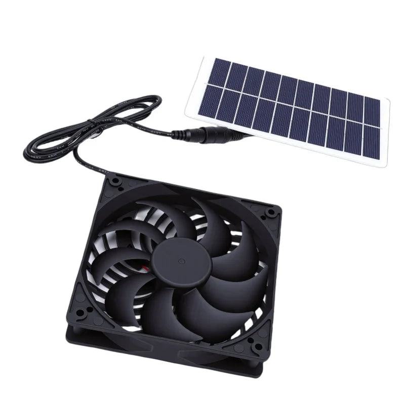 Solar fan Solar Charger Exhaust Fan Ventilator Solar Panel Powered Fan Air Extractor for Dog Chicken House RV Greenhouse Fan