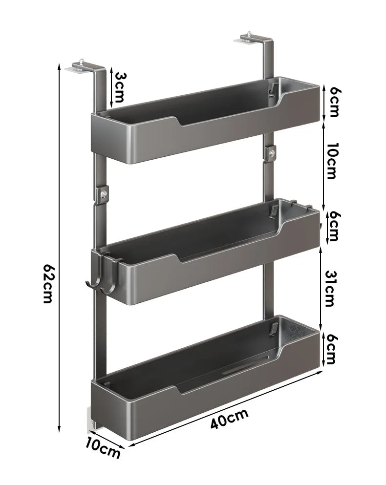 Refrigerator Side Storage Rack Kitchen Multi-function Storage Artifact Wall-mounted Multi-layer Seasoning Film Storage Rack