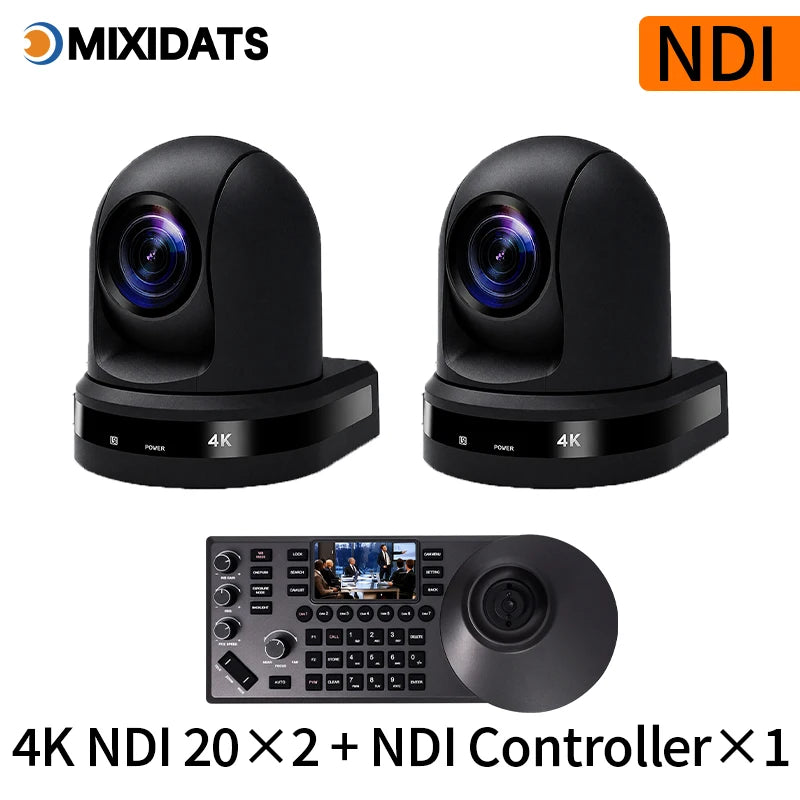 4K NDI PTZ Camera 1-10pcs 20X Zoom Video Conference Camera for Church Business Meeting Optional 1 Controller Keyboard Kit