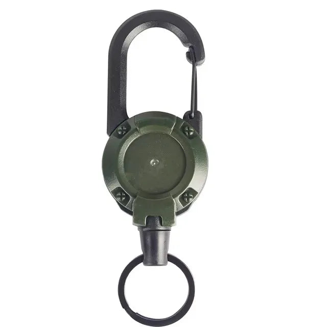 Retractable Heavy Duty Pull Reel Carabiner Key Chains Strong Steel Wire Rope Buckle Spring Key Ring Outdoor Sporty Keychain Tool