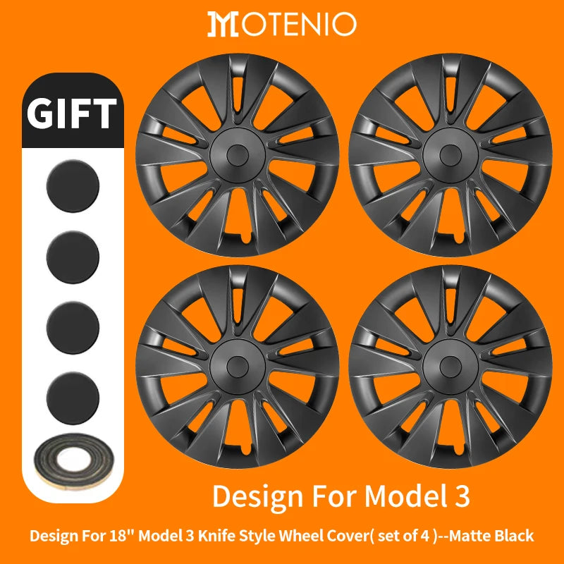 4PCS Design For TESLA Model 3 2017-2023 18 Inch Arachnid Style Wheel Cover Hubcaps Cap Only For Model 3 Wheel Cover Accessories