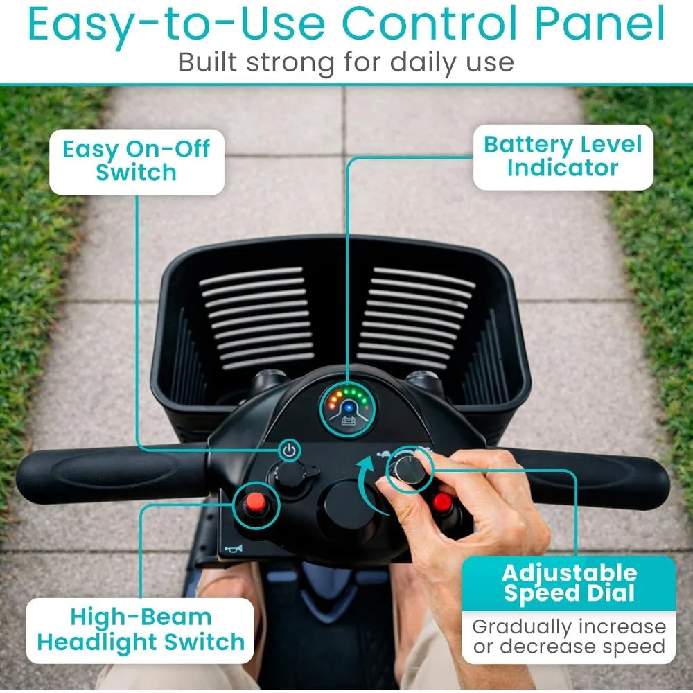 New Best Deal US Shipping Folding Mobility Scooter for Adults Electric 3 Wheel Power Wheelchair Compact Travel Long Range Batter