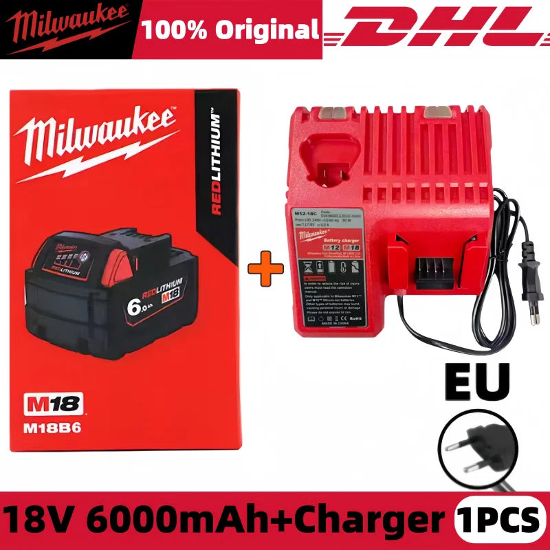 100% New Milwaukee M18 6.0Ah High Output Battery 18V Lithium-ion Rechargeable for Milwaukee M18 Cordless Power Tools 18v Battery