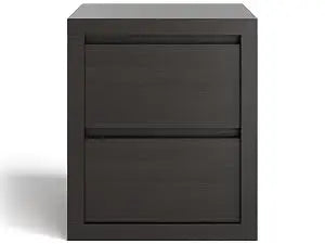 Set of 2 Wooden Nightstands With 2 Handle-Free Storage Drawers, Thickened Bedside End Side Table For Bedroom Black Finish