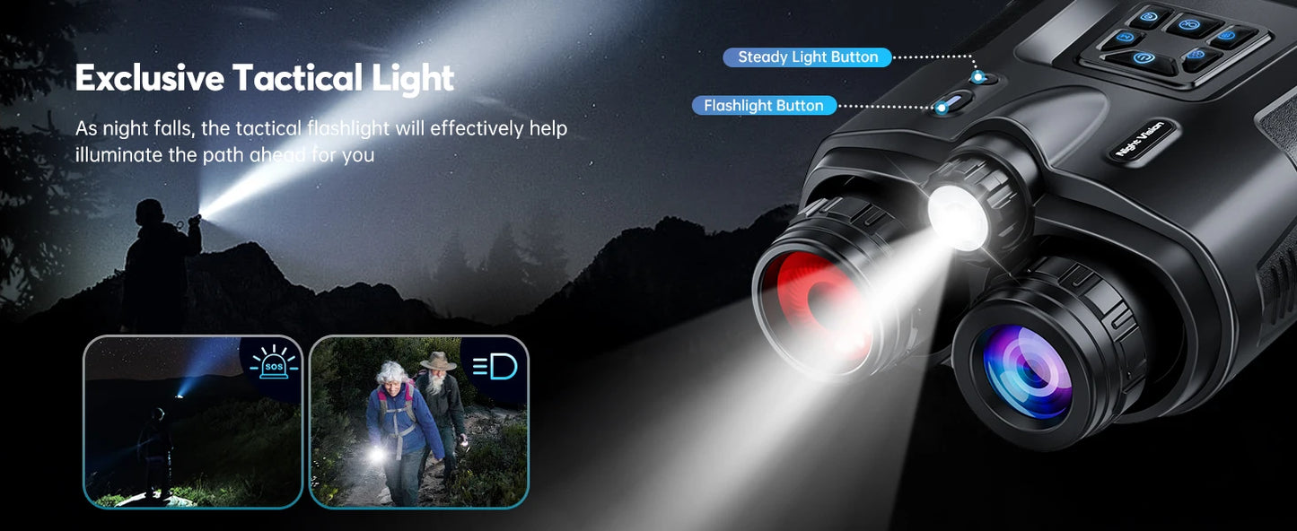 USB Rechargeable 4K Night Vision Binoculars 600m HD 8X Digital Zoom 5000mAh 3inch Screen Infrared VisionNight Goggle