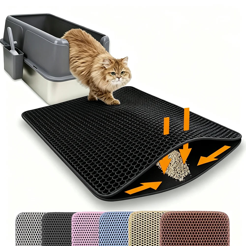 Durable Double Layer Non Slip Waterproof Cat Litter Mat