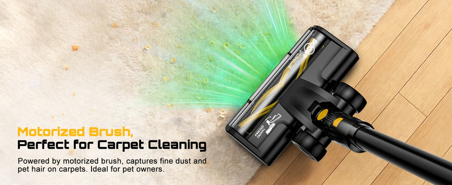 Cordless Stick Vacuum Cleaner Compatible with DeWalt 20V Battery, 45KPa Powerful Suction & 400W Motor, Self-Standing Vacuum for Hard Floors, Carpet and Home Cleaning (Battery Not Included)