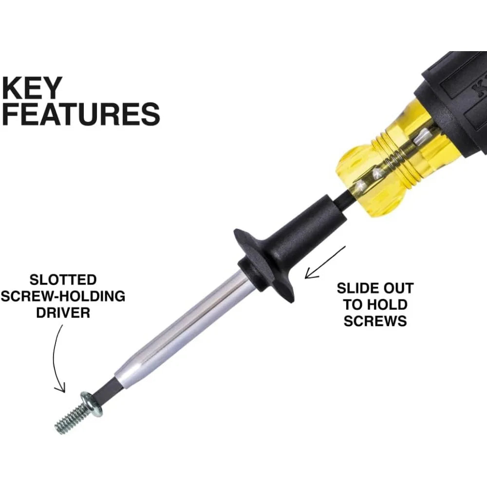 Klein Tools 85850 9-Piece Electrician Tool Set with (3) Phillips, (3) Slotted Drivers, (1) Screw-Holding Driver, (2) Insulated D