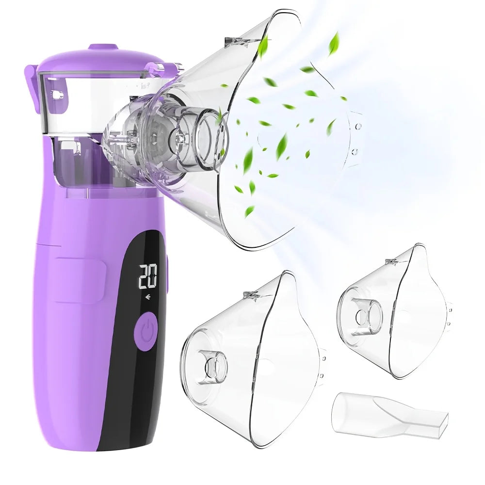 Portable Handheld Nebulizer, Mesh Atomizer Inhaler, Personal Respiratory Device for Home, Travel, School & Business Trip Use