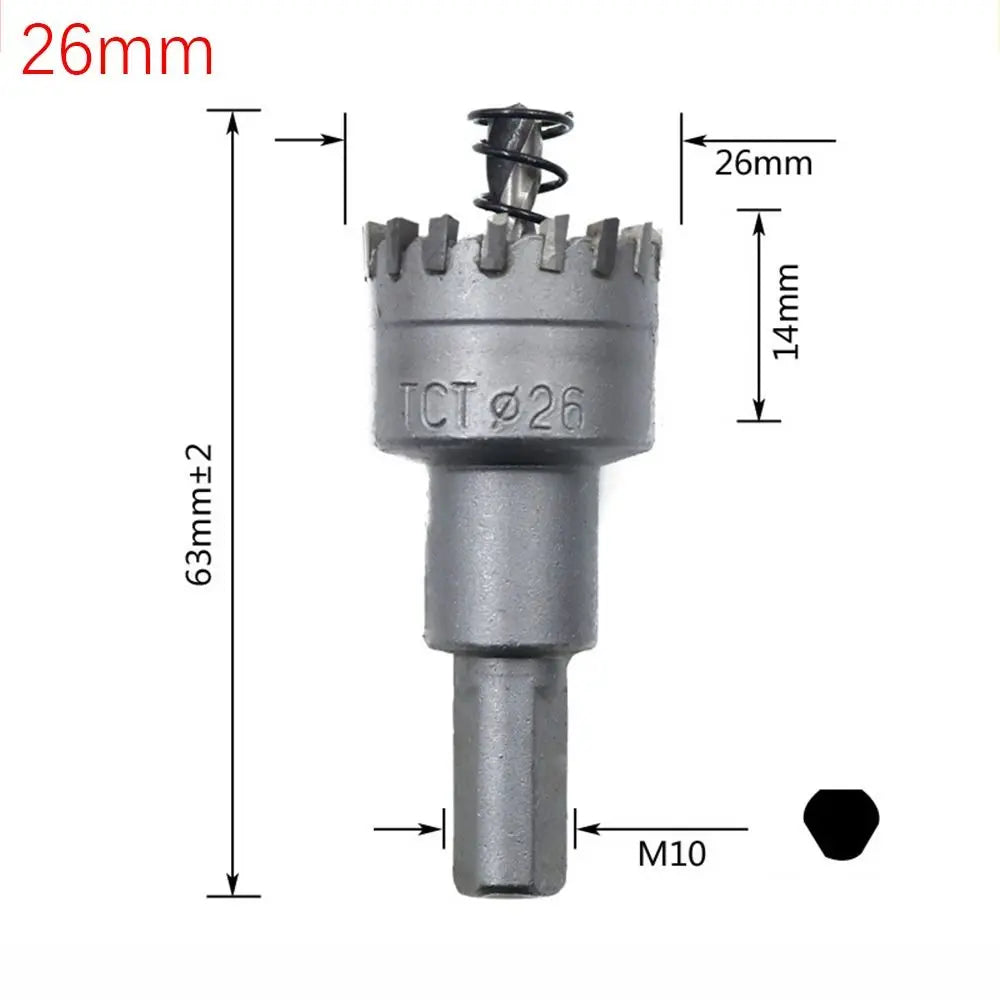 16~35mm TCT Hole Saw High Hardness Silver Hard Alloy Drill Bit Hole Opener Stainless Steel