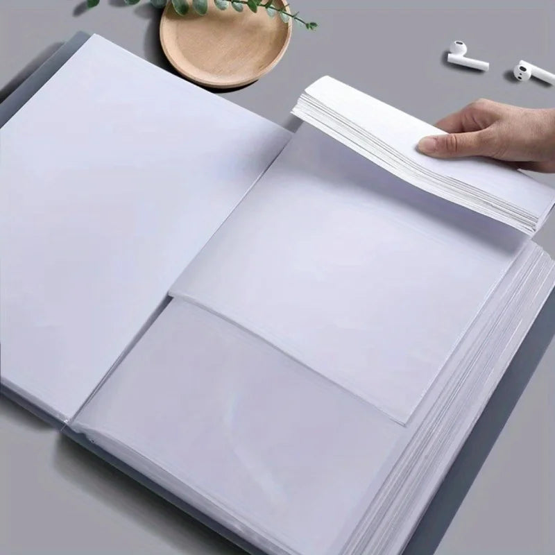 Back-to-School 60-Pocket A4 Folder Durable PP Material Ideal for Organizing Papers Home School Office Storage Waterproof Booklet