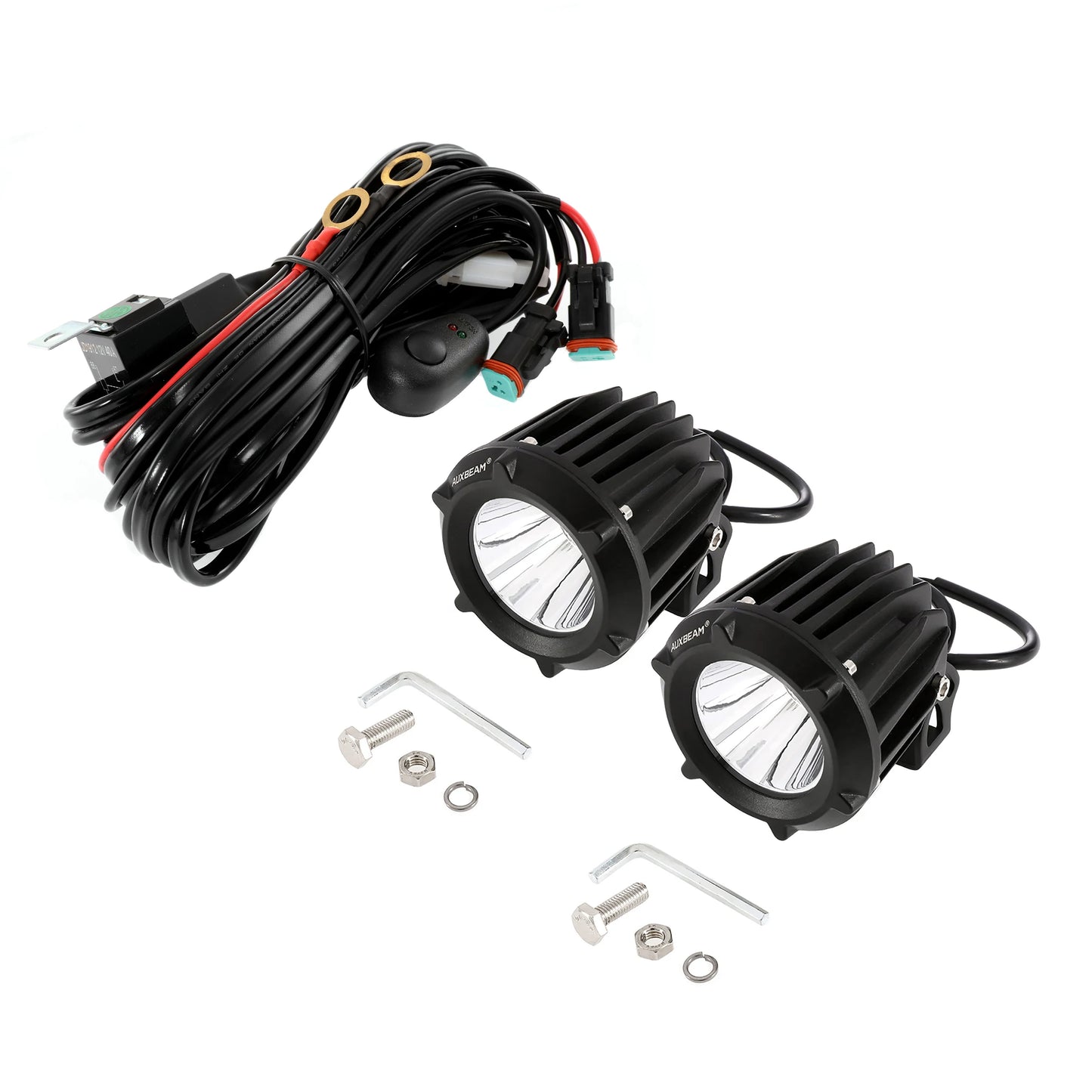 AUXBEAM 1pair 3.5 Inch Round LED Pod Lights 3500K / 6500K Work Lights Combo Beam Driving Lamps for Truck Pickup Offroad