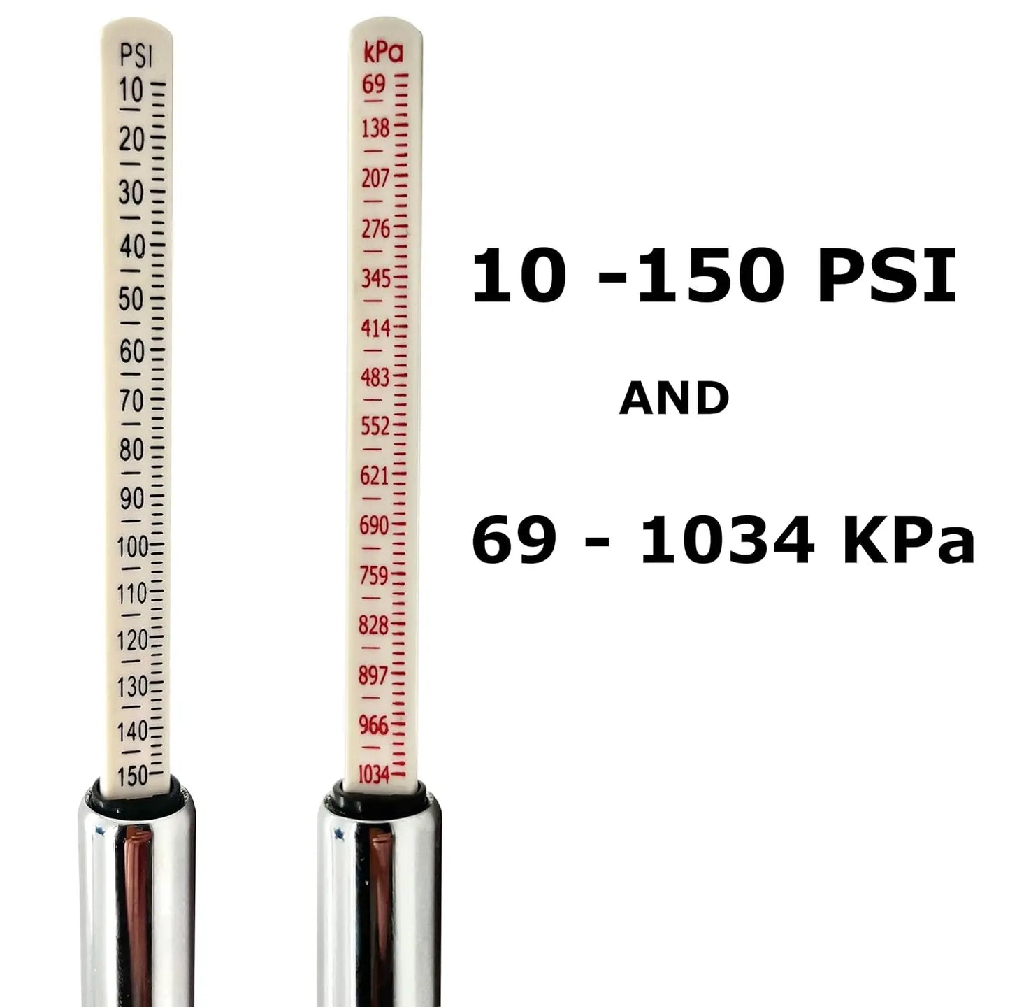 Heavy Duty 10-150 PSI Truck Tire Pressure Gauge for Tractor Trailer, RV, Dually & Car - 2 Gauges