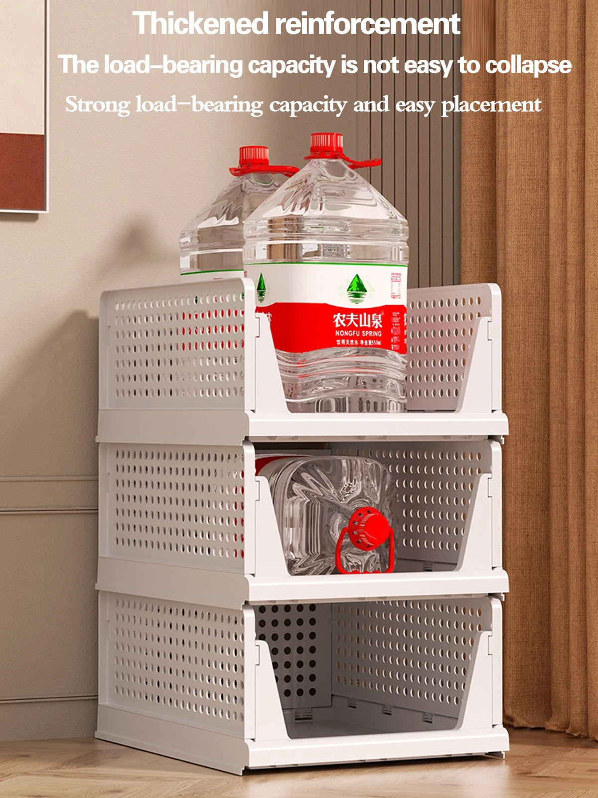 Stackable Storage Basket Plastic Folding Closet Organizers Storage Box Wardrobe Drawer Units layered Partition Storage rack