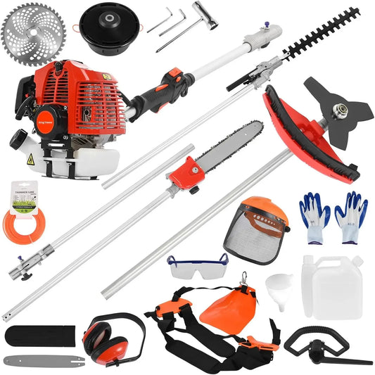 Lawn Mower 5 in 1 Weed Eater Hedge Trimmer 52cc Petrol