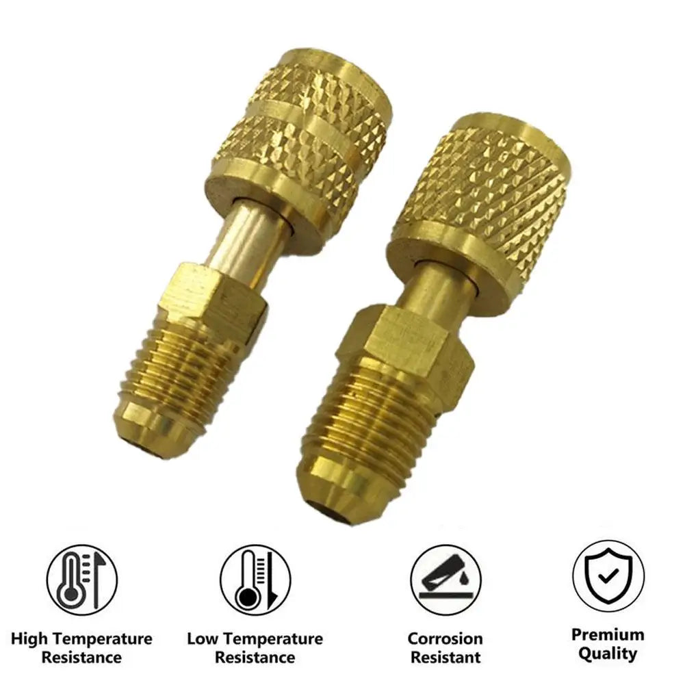 2pcs R410a AC Adapter 5/16" 1/4" SAE Male Female For Valve System Tool SAE External Thread 1/4" SAE Car Accessories