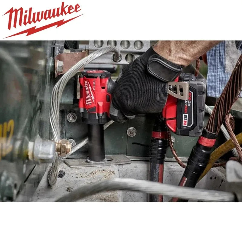 Milwaukee 400N Brushless Cordless 1/2 Electric Wrench Car Truck Repair Screwdriver Impact Drill Rechargable For 18V Battery Tool