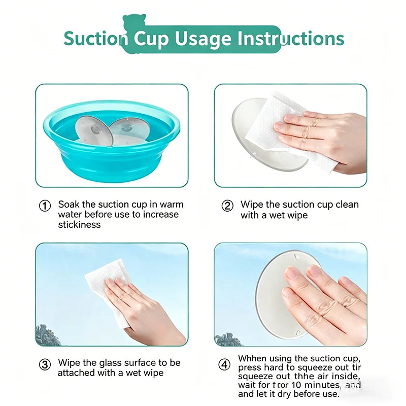 Winter Cat Window Hanging Hammock Bed Suction Cup Space Saving All Seasons Easy Install Pet Bed Cat Climbing Frame