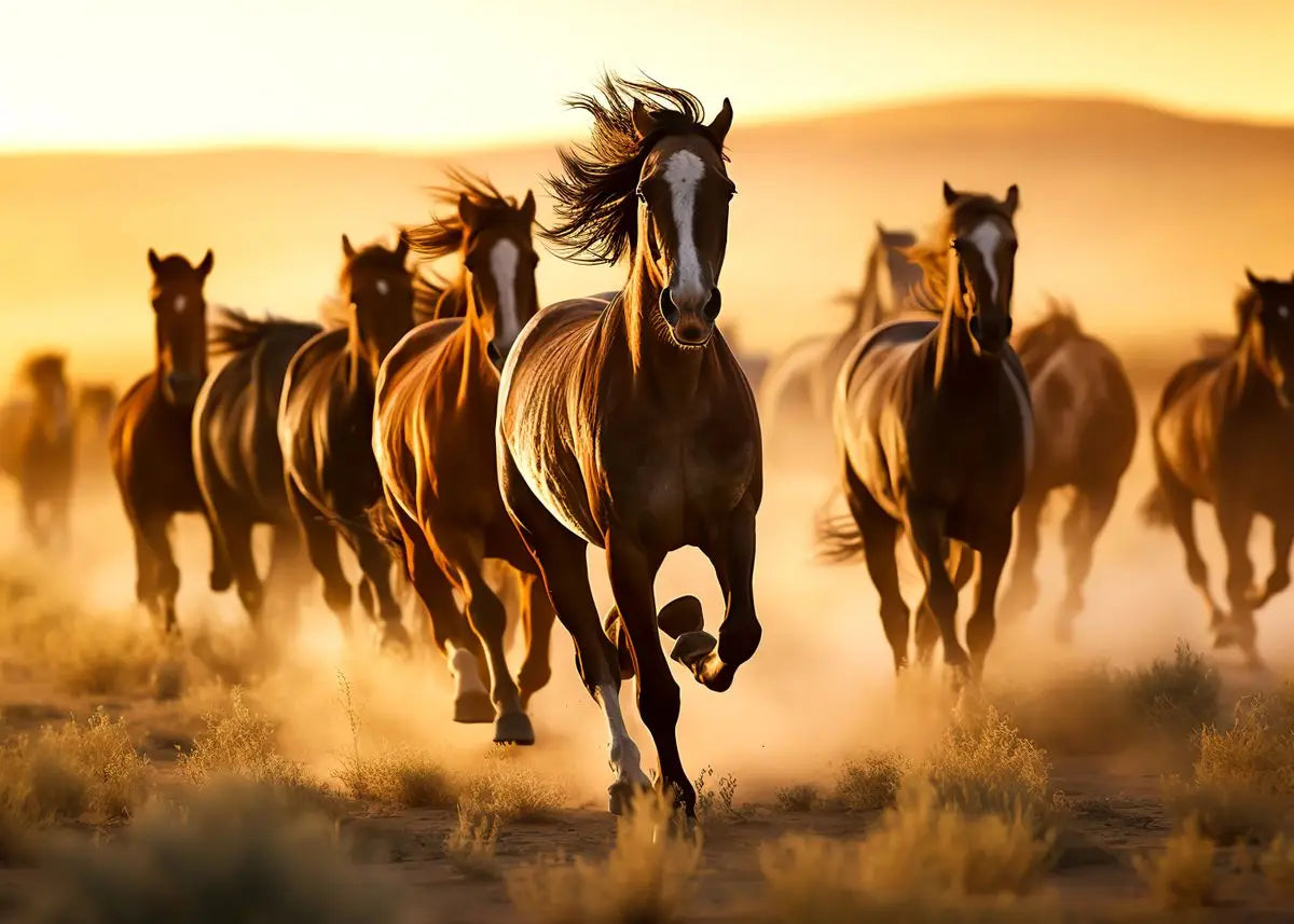 Beautiful Running Horses Canvas Painting Animal and Prints Wall Art Pictures for Living Room Office Home Decor Cuadros