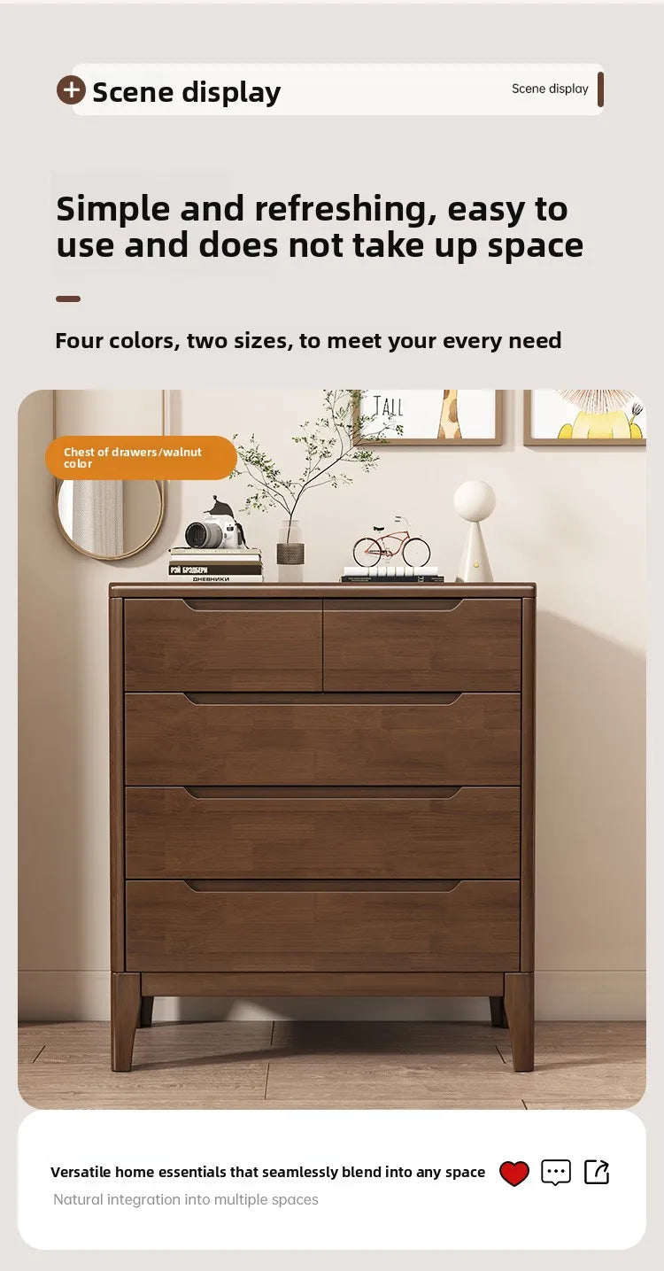 Wooden Chest of Drawers 5-Drawer & 6-Drawer Dresser Cabinet Bedroom Clothes Storage Organizer No Assembly Living Room Furniture