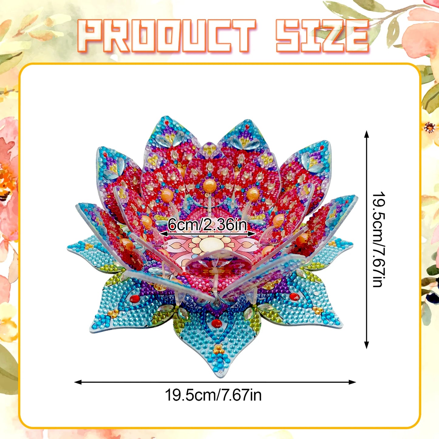Lotus Candlestick DIY Diamond Tabletop Ornaments Kit Diamond Painting Tabletop Decorations for Adult Beginner Home Office Decor