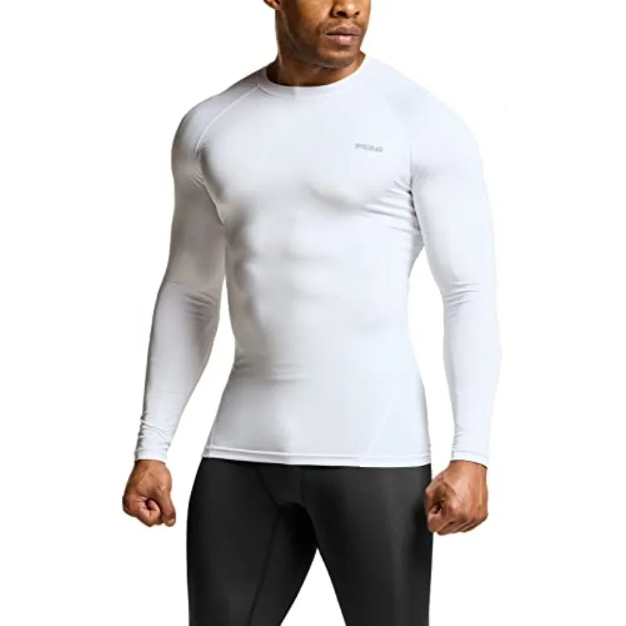 TSLA Men's UPF 50+ Compression Shirts Cool Dry Long Sleeve Athletic Tops Sports Baselayer Workout Shirt