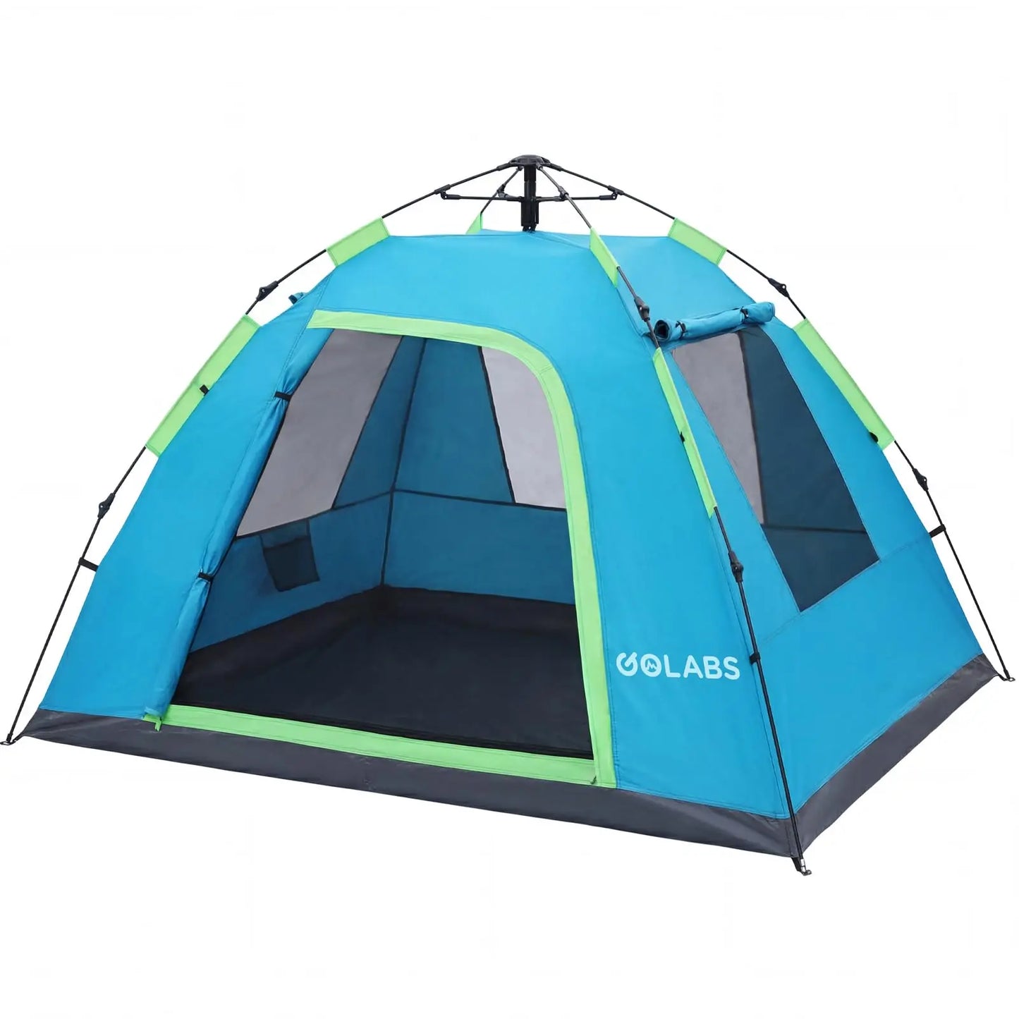 Pop Up Camping Tent for 2/3/4 Person, 1-Min Setup by Pre-Attached Pole, 4 Side Mesh& Door for View/Airflow, CT2 Instant Canopy Tent with PU1500mm Waterproof, for Outdoor/Camping/Music Festivals