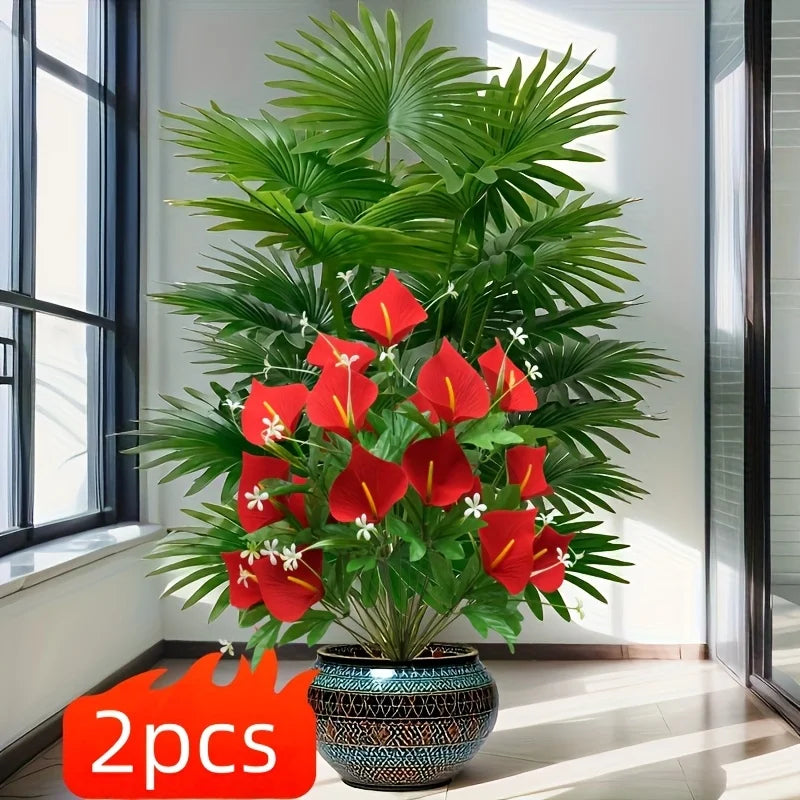 Elegant Artificial Calla Lily Palm Tree Duo For Home