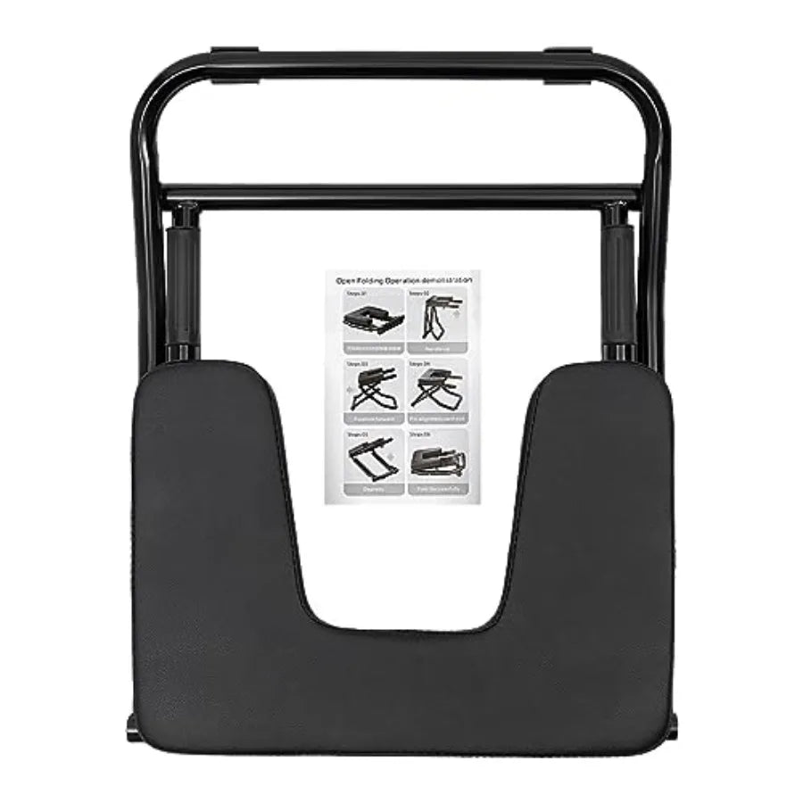 Yoga Inversion Bench, Foldable Yoga Headstand Bench with PU Pads, Steel Yoga Inversion Chair for Balance Training, Core Strengt