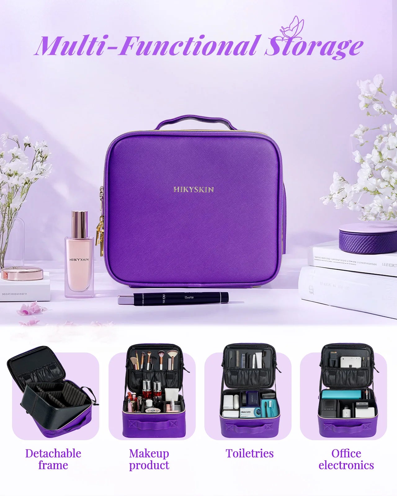 Portable Makeup Bag Travel Waterproof Necessary Beauty Brush Embroidery Tool Storage Cosmetic Case Professional Makeup Box