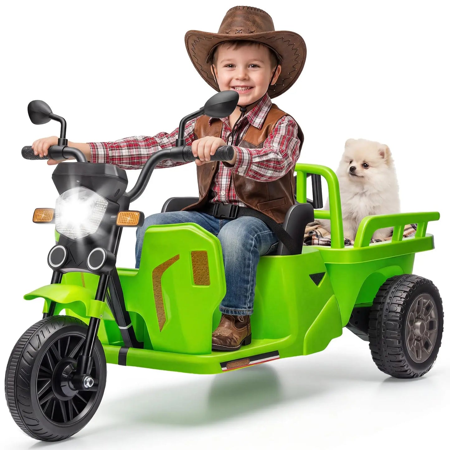 Kids Electric Tricycle Ride On Motorcycle With Bluetooth Music