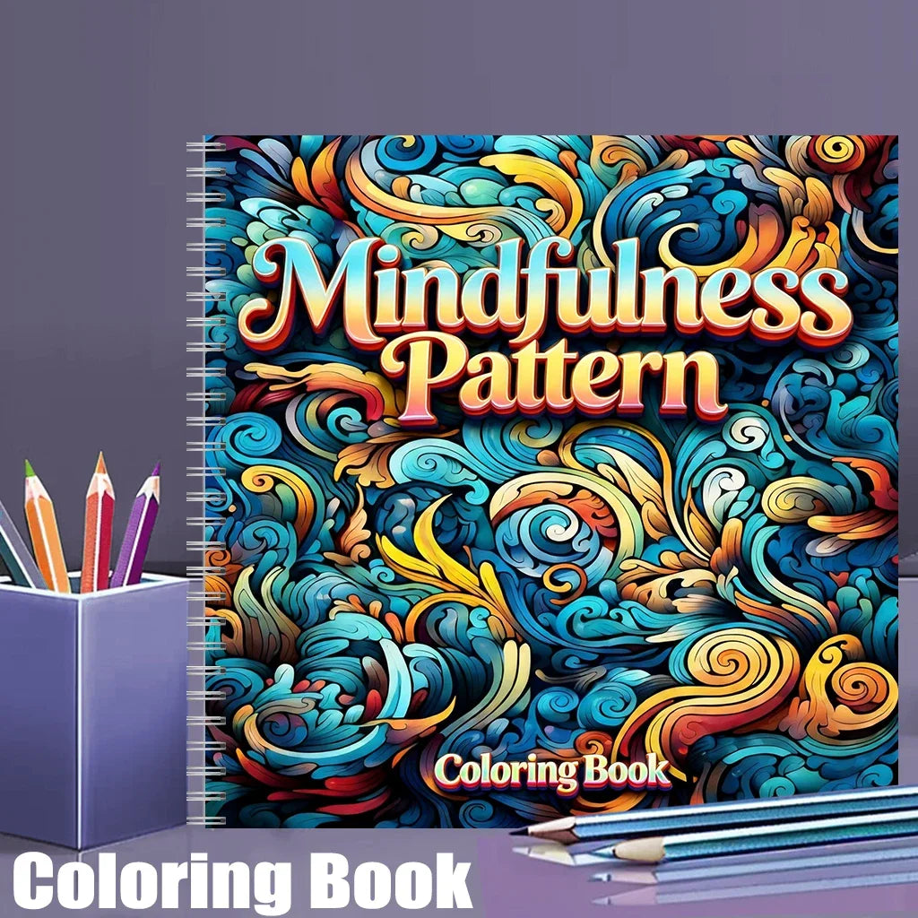 Mindfulness Pattern Coloring Book for Adults, Stress Relief Drawing Pages, Birthday Gift & Back to School Art Supplies