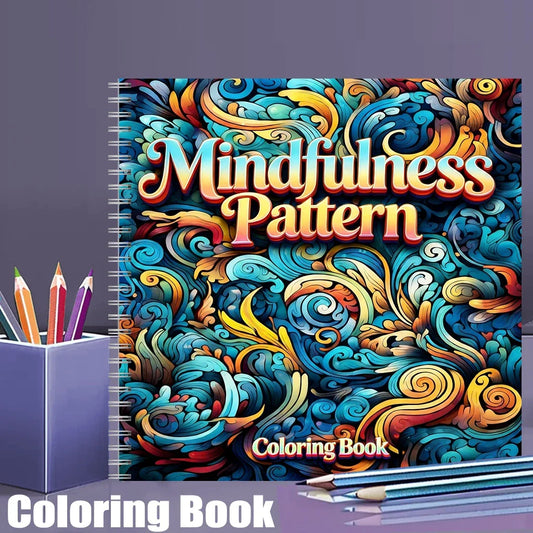 Mindfulness Pattern Coloring Book for Adults, Stress Relief Drawing Pages, Birthday Gift & Back to School Art Supplies